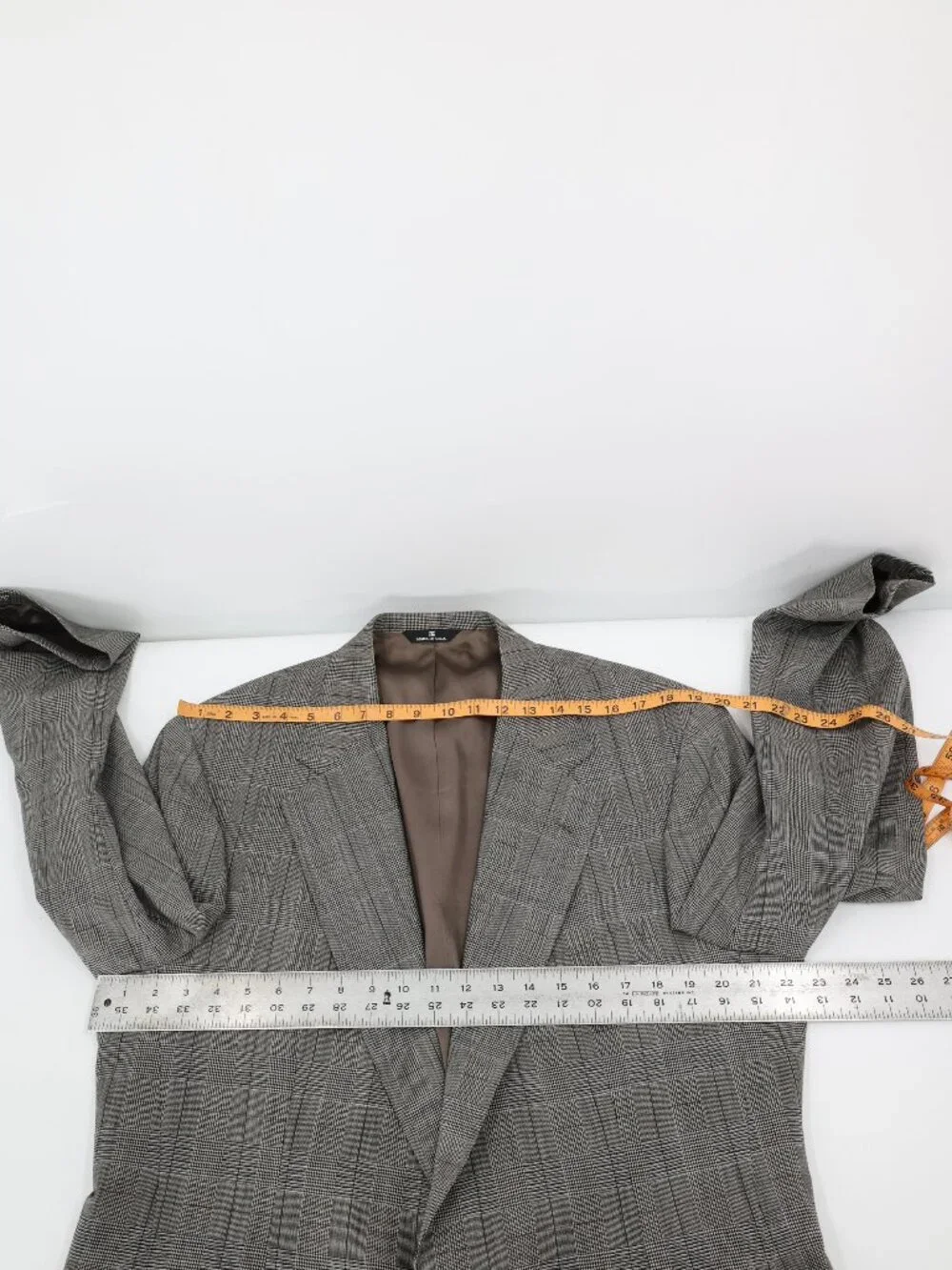 VTG Polo Ralph Lauren university Sport Coat Mens 44 Virgin Wool Plaid windowpane